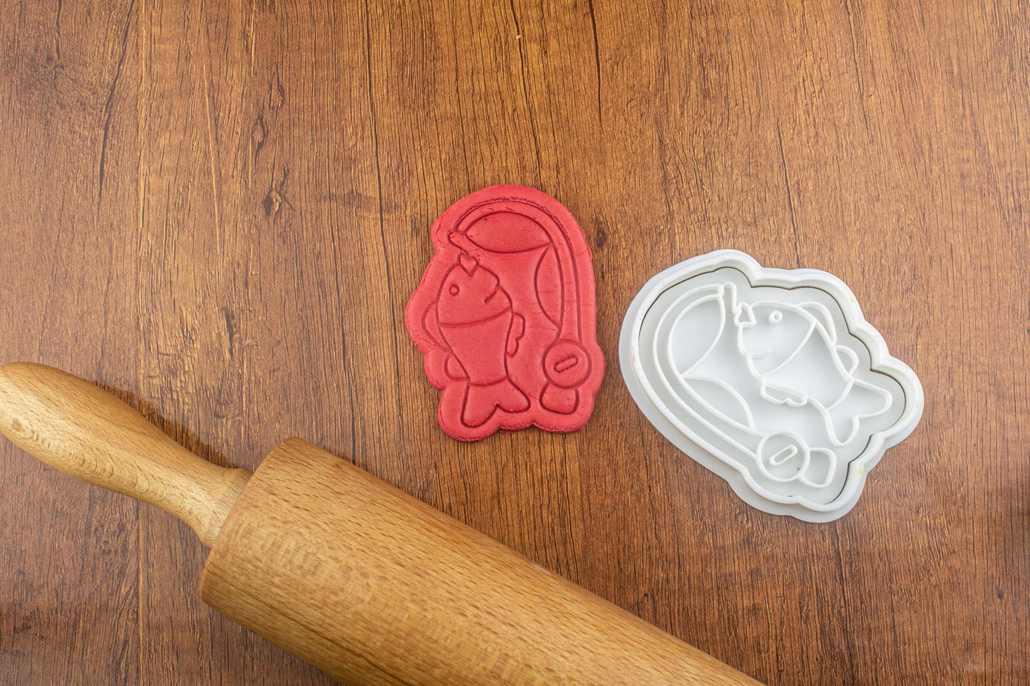 Emporte-pièce Canne à Pêche Créez des Biscuits Originales en Forme de Canne à Pêche, Cadeau Idéal pour les Amoureux de la Pêche et les Fêtes