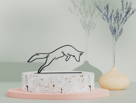 Fox Dessin au Trait - Sculpture Imprimée 3D, Cadeau Unique pour Amoureux des fox