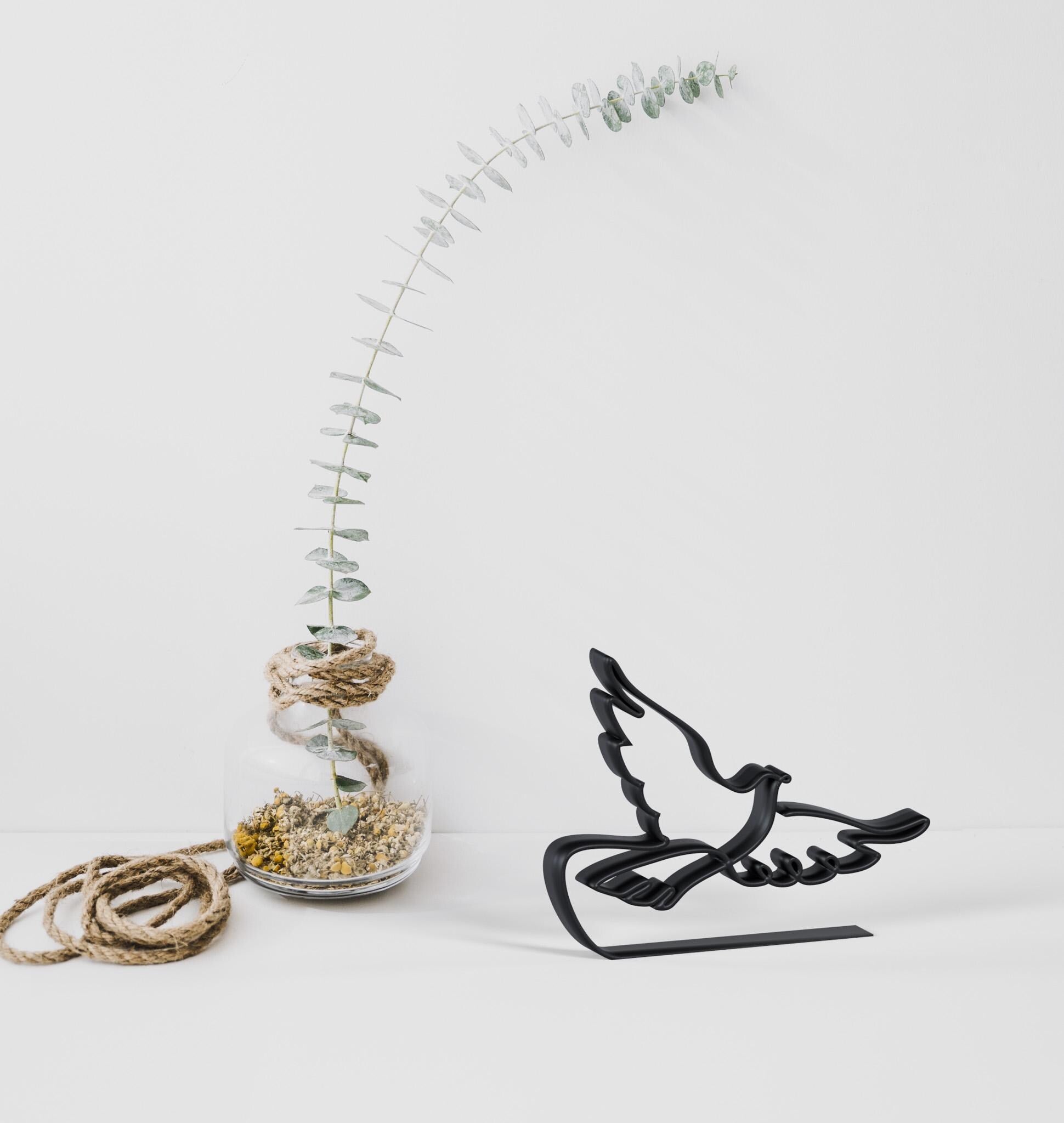 colombe dessin au Trait personnalisé - Sculpture Imprimée 3D, Cadeau Unique pour baptême, idée cadeau baptême