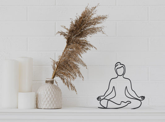 yoga dessin au Trait personnalisé - Sculpture Imprimée 3D, Cadeau Unique pour enthousiaste yoga, fan de yoga, idée cadeau