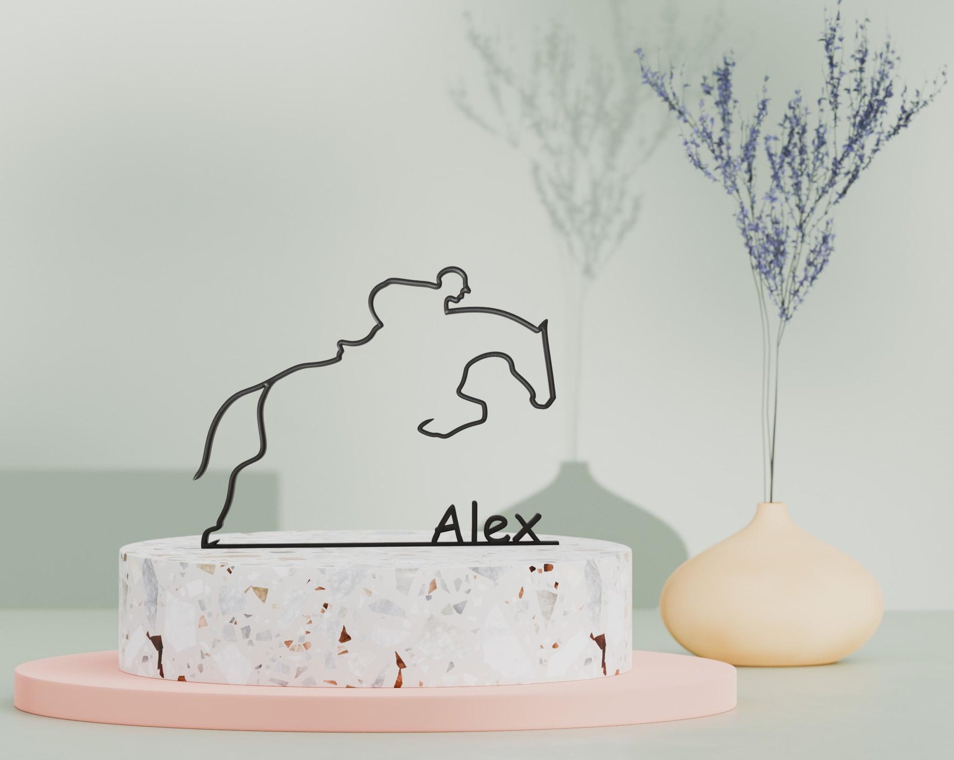 Cheval - Sculpture en Dessin au Trait Personnalisé, Cadeau pour Amoureux des Chevaux, Décoration Minimaliste Équine, cadeau pour chevalier