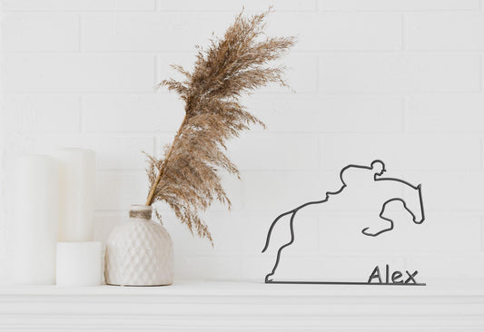 Cheval - Sculpture en Dessin au Trait Personnalisé, Cadeau pour Amoureux des Chevaux, Décoration Minimaliste Équine, cadeau pour chevalier
