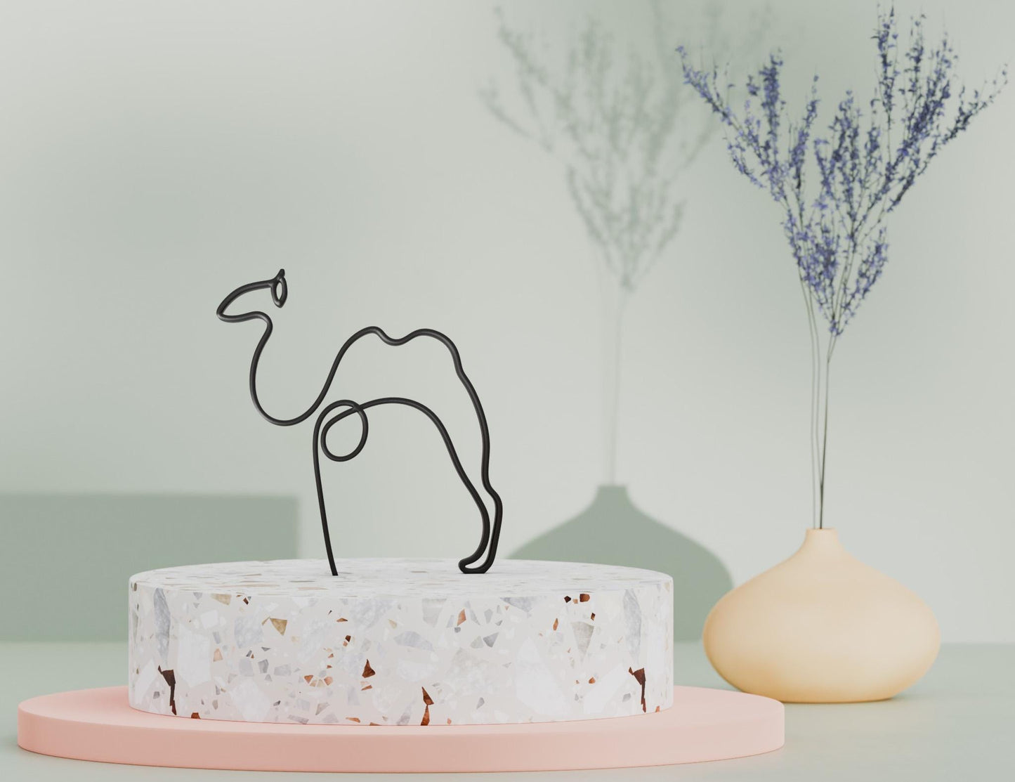 Chameau de Picasso - Sculpture en Ligne Minimaliste, Art Inspiré de Picasso, Décoration Moderne Imprimée en 3D, Cadeau Unique et Artistique