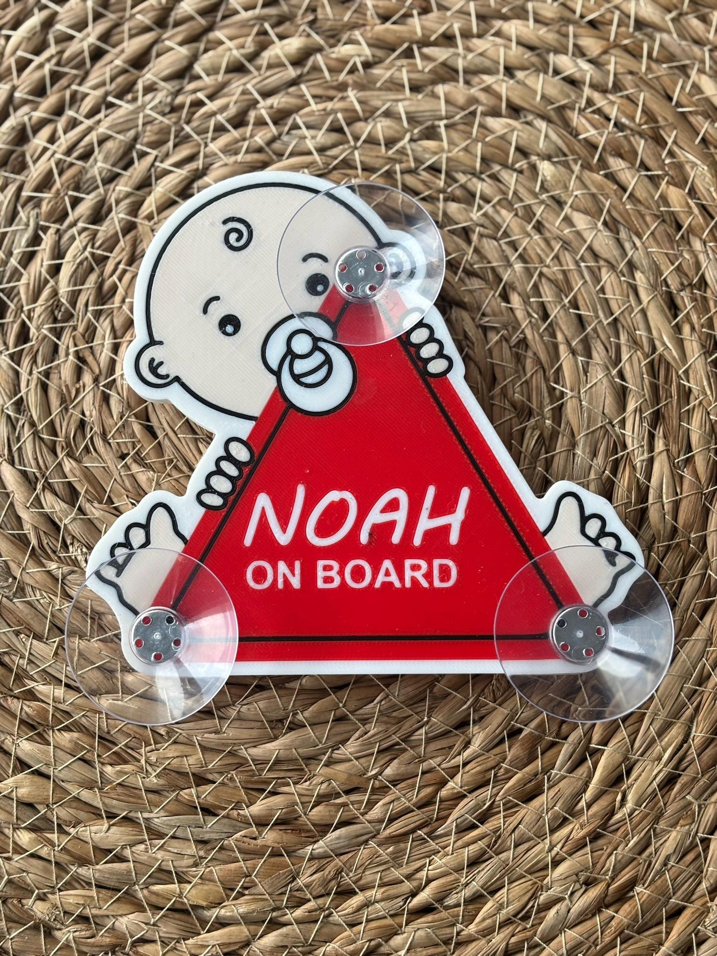 Bébé à Bord Personnalisé - Sticker Voiture avec Prénom, Panneau de Sécurité Enfant, Décoration Auto Unique Cadeau idéal pour jeunes parents
