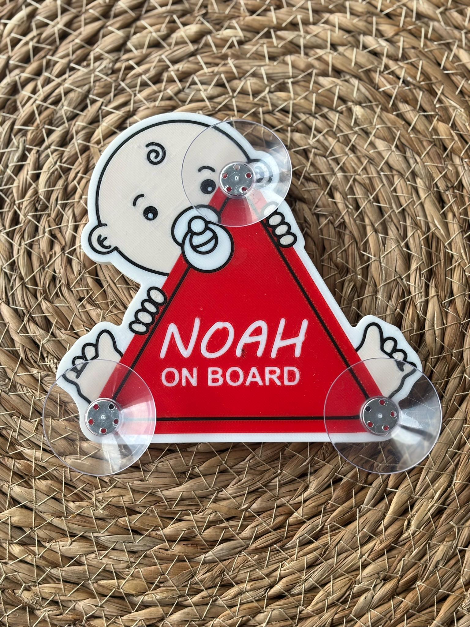 Bébé à Bord Personnalisé - Sticker Voiture avec Prénom, Panneau de Sécurité Enfant, Décoration Auto Unique Cadeau idéal pour jeunes parents
