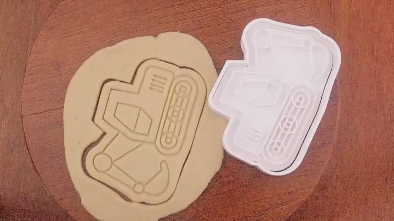 Emporte-pièce Pelleteuse - Découpe Biscuits Engin de Chantier, Accessoire Pâtisserie Idéal pour Anniversaires d'Enfants et Fêtes Thématiques
