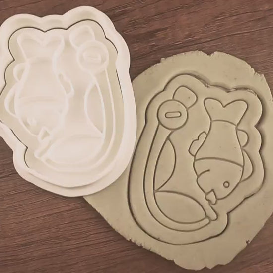 Emporte-pièce Canne à Pêche Créez des Biscuits Originales en Forme de Canne à Pêche, Cadeau Idéal pour les Amoureux de la Pêche et les Fêtes