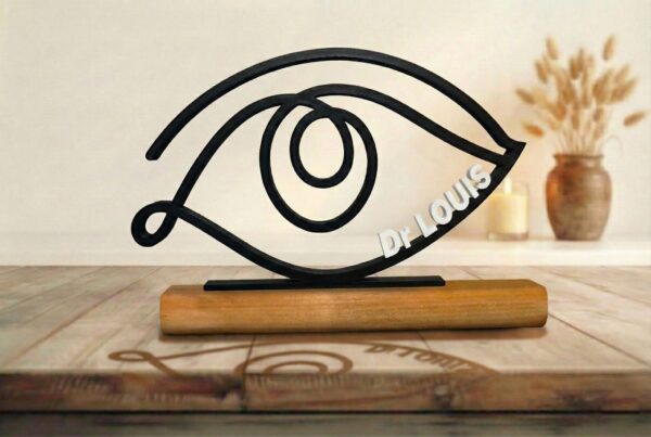 Sculpture Ophtalmo Personnalisée Impression 3D | Figurine Médecin des Yeux Vue | Cadeau Professionnel Santé Visuelle