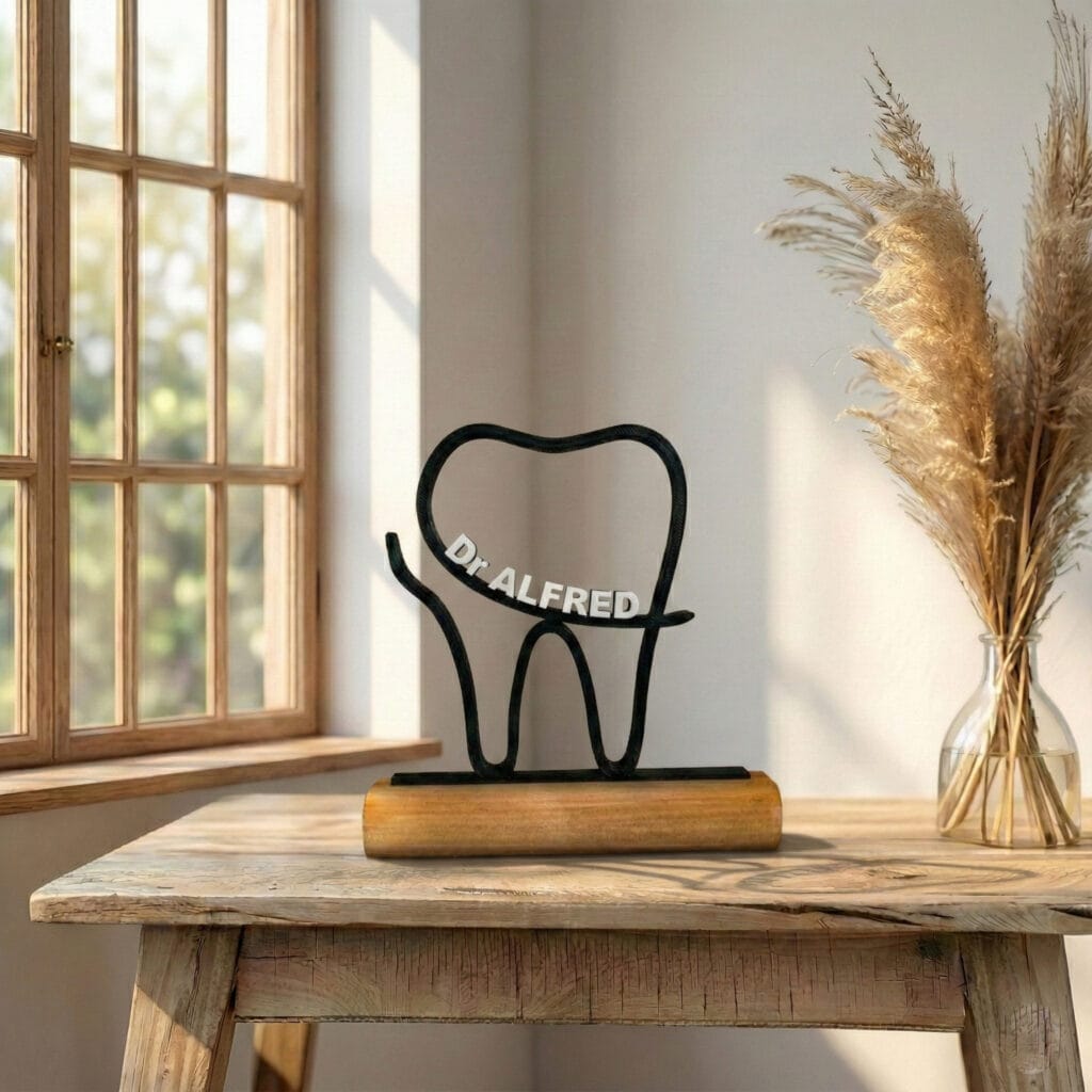 Cadeau Personnalisé Dentiste - Sculpture Dent 3D - Décoration Cabinet - Trophée Médical - Idée Cadeau Assistante et Orthodontiste