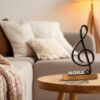 Cadeau musicien – Clé de sol 3D personnalisable sur socle en bois Cadeau musicien – Clé de sol 3D personnalisable sur socle en bois