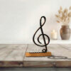 Cadeau musicien – Clé de sol 3D personnalisable sur socle en bois Cadeau musicien – Clé de sol 3D personnalisable sur socle en bois